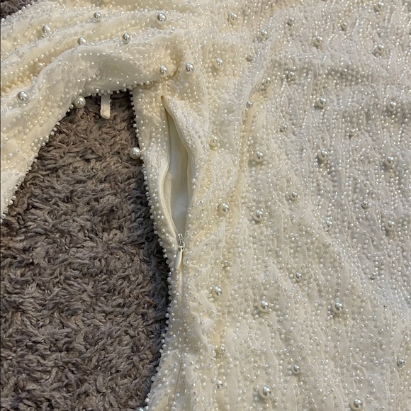 Oh Polly Beaded Cream Long Sleeve Dress - Picture 5 of 10